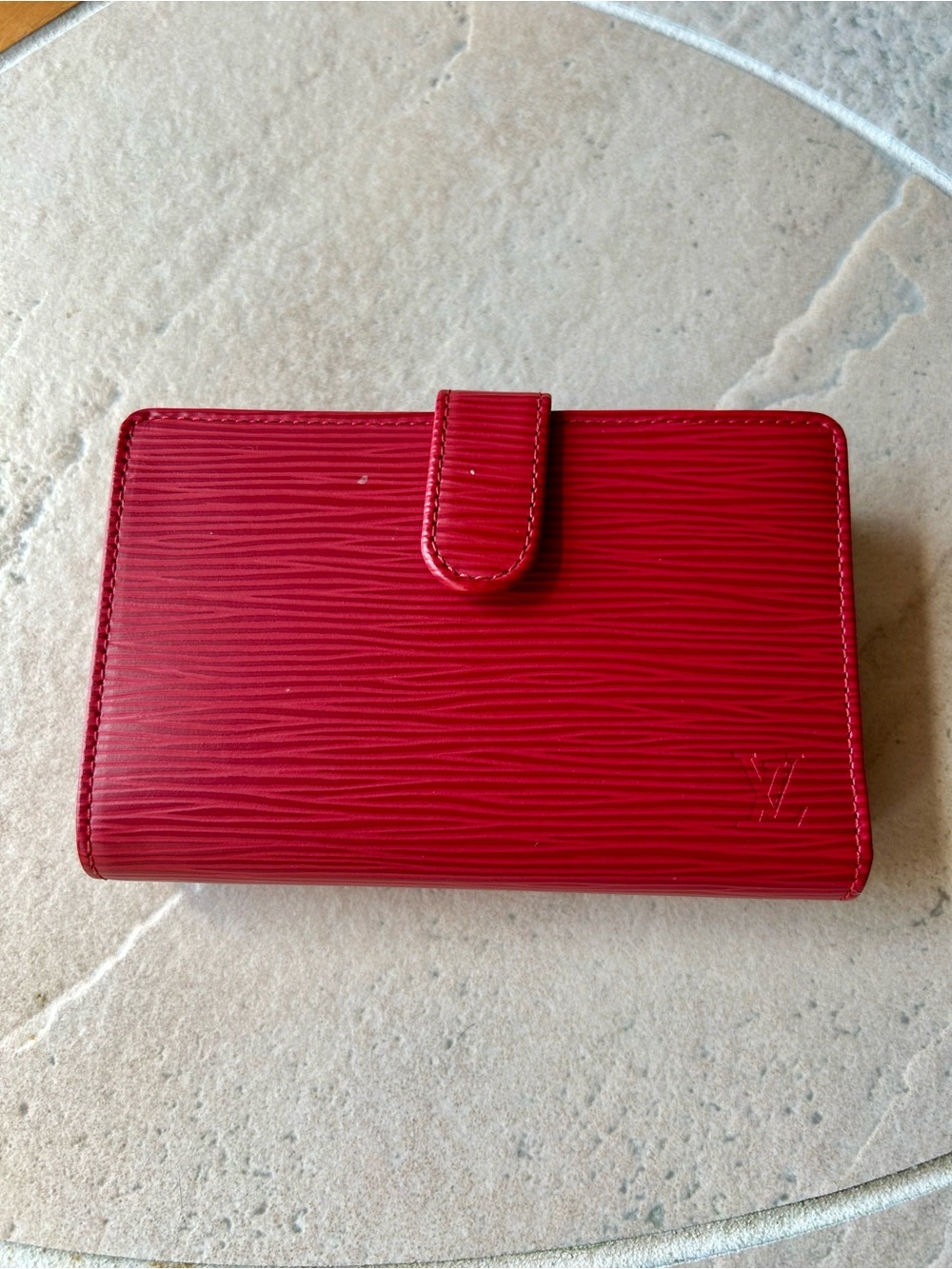 Louis Vuitton Red Epi Leather Cardholder Wallet